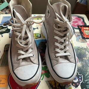 Converse Chuck Taylor All Star Hi Lugged Heel Sneaker in metallic champagne